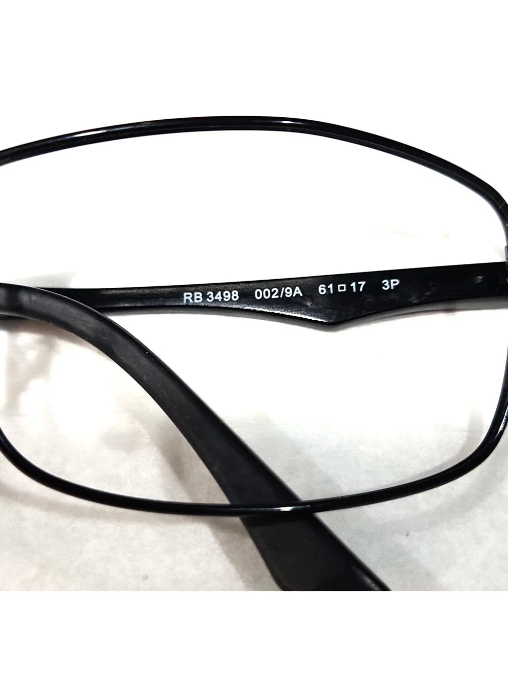 Ray Ban RB3498 002/9A Black Metal Wrap Sunglasses Frame 61-17 CH